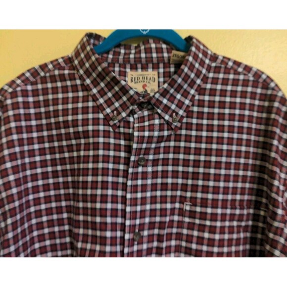 RedHead Other - Red Head Brand Co. Men’s Long Sleeve Wrinkle Free Shirt 2XL Red/Blue Plaid Nice